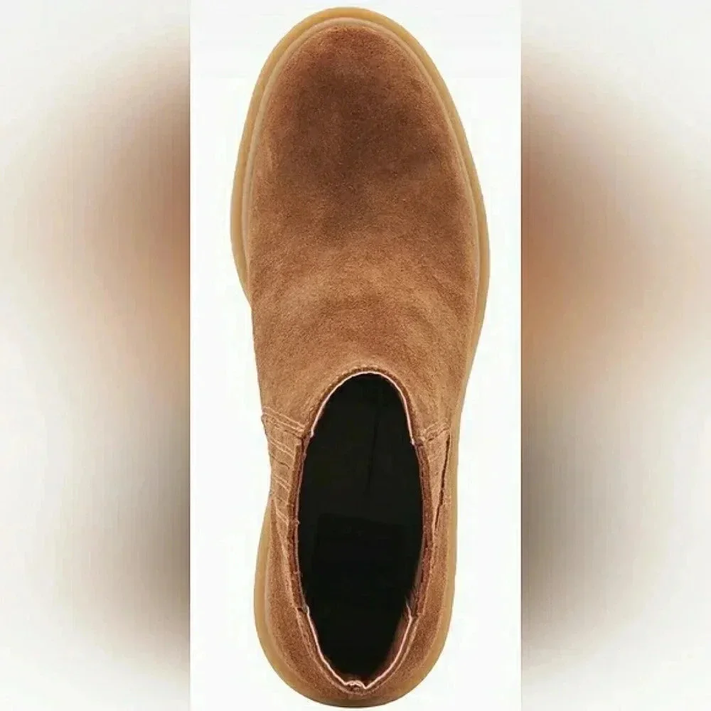 Boots 9.5 Chelsea Leather Retro Lugsole Rider Platform Waterproof Ankle New